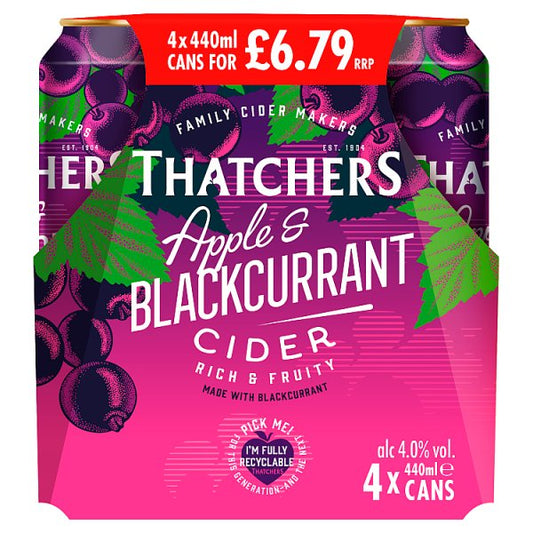 Thatchers Apple & Blackcurrant Cider 24 x 440ml