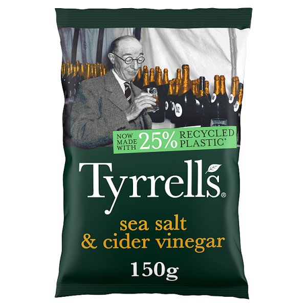 Tyrrells Sea Salt & Cider Vinegar Sharing Crisps 8 x 150g