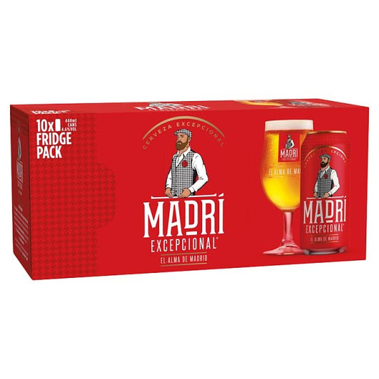 Madri Excepcional Premium Lager Beer Can 10 x 440ml