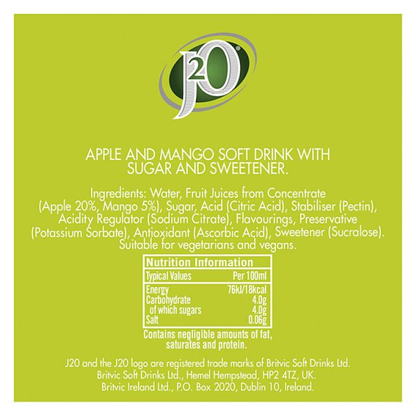 J2O Apple & Mango 12 x 275ml