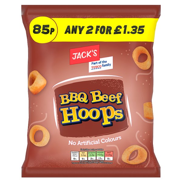 Jack's BBQ Beef Hoops 18 x 60g