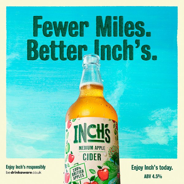 Inch's Medium Apple Cider 4.5% ABV Bottle 12 x 500ml