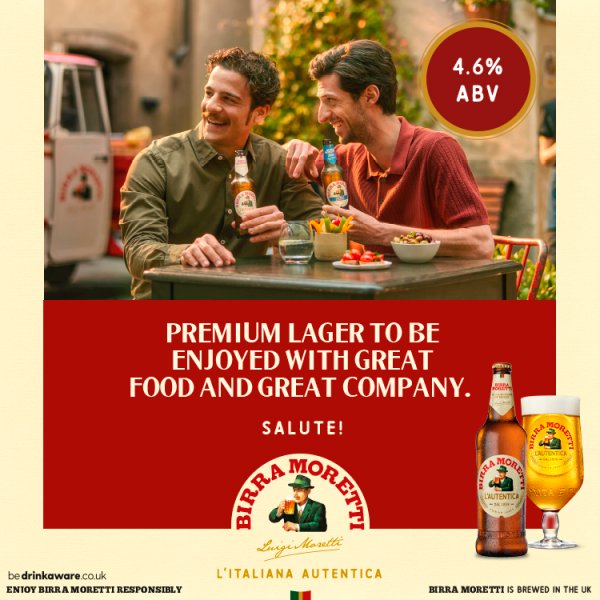 Birra Moretti Premium Lager Beer 4.6% Bottle 12 x 660ml
