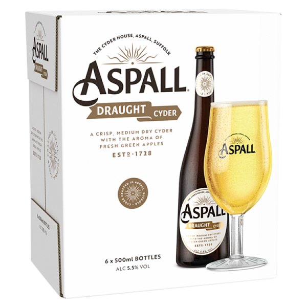 Aspall Draught Cyder 6 x 500ml Bottles