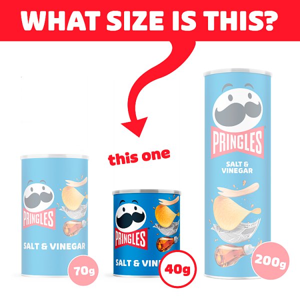 Pringles Salt & Vinegar Snacking Crisps 12 x 40g