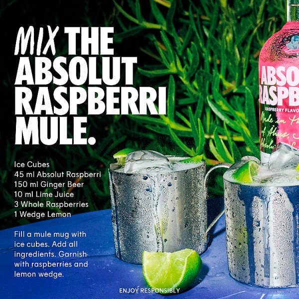 Absolut Raspberri Raspberry Flavoured Vodka 70cl