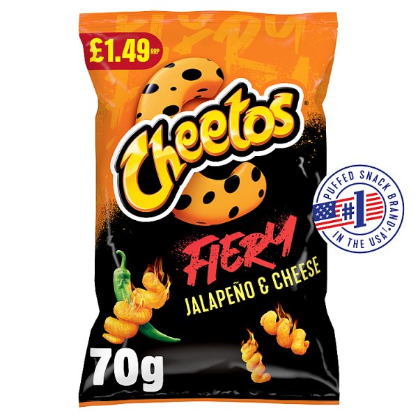 Cheetos Fiery Jalapeno & Cheese Sharing Crisps 12 x 70g