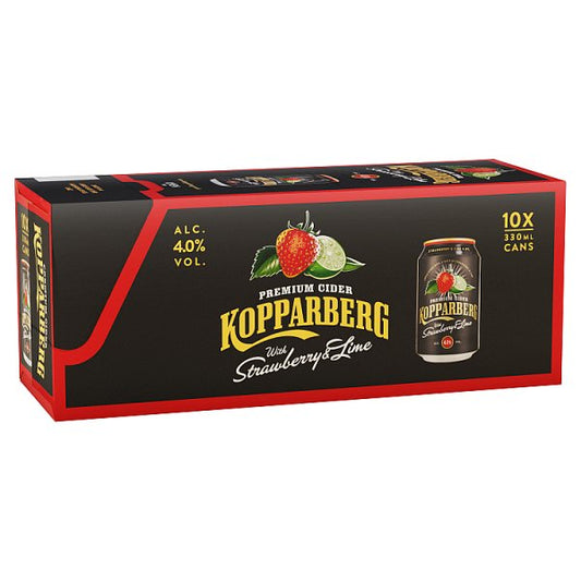 Kopparberg Premium Cider with Strawberry & Lime 10 x 330ml Cans