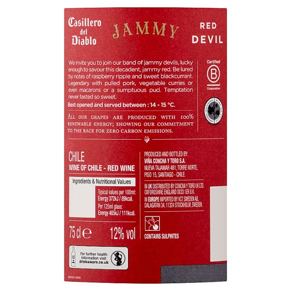 Casillero Del Diablo Jammy Red Devil 6 x 75cl