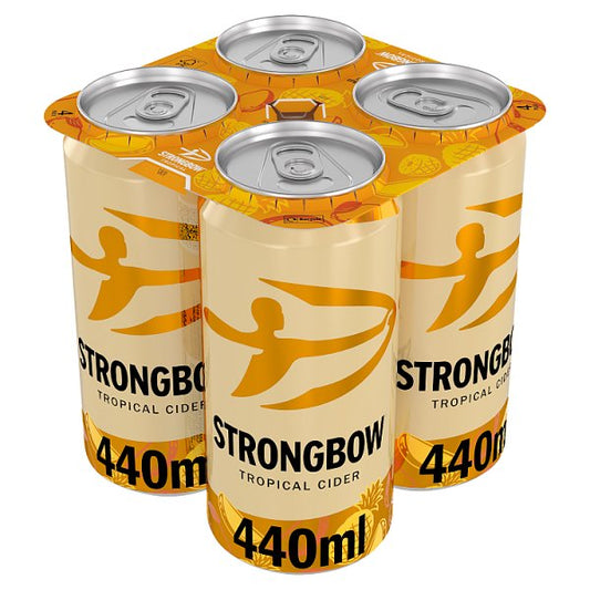 Strongbow Pineapple and Mango Tropical Fruit Cider Can 4% ABV 12 x 440ml
