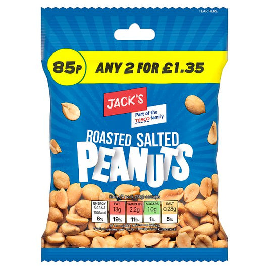 Jack's Roasted Salted Peanuts 24 x 75g
