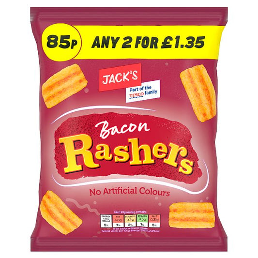 Jack's Bacon Rashers 18 x 60g