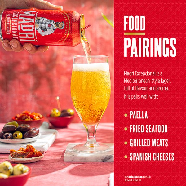 Madri Excepcional Premium Lager Beer Can 24 x 440ml