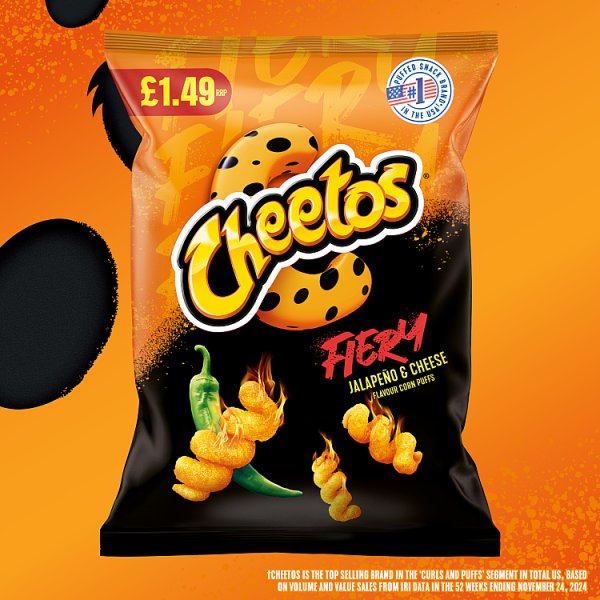 Cheetos Fiery Jalapeno & Cheese Sharing Crisps 12 x 70g