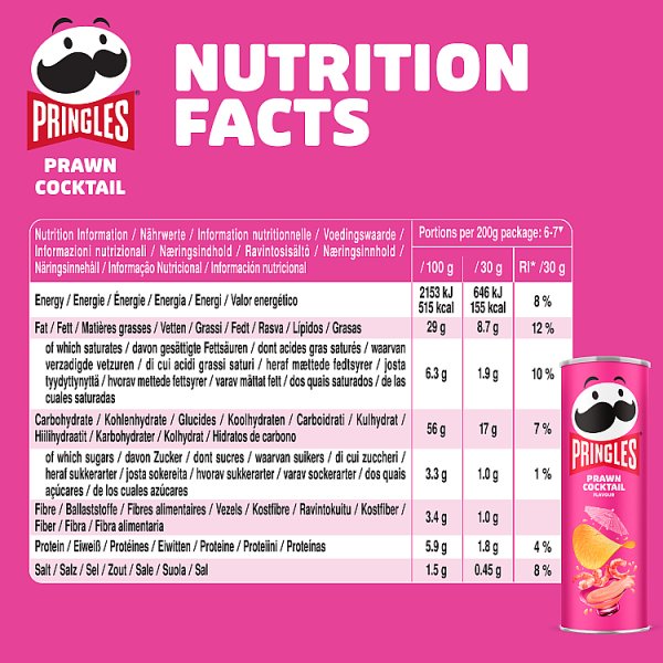 Pringles Prawn Cocktail Sharing Crisps 6 x 165g