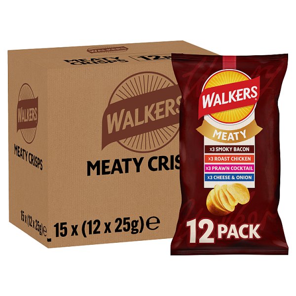 Walkers Meaty Variety Multipack Crisps 180 x 25g