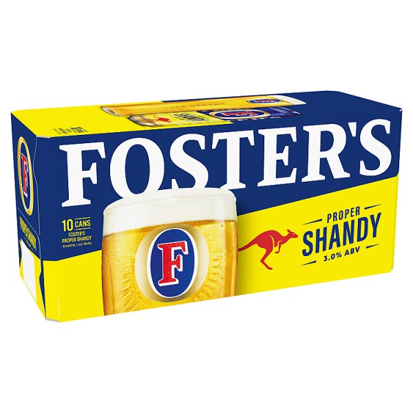 Fosters Proper Lager Shandy Beer 3% ABV Multipack Cans 20 x 440ml
