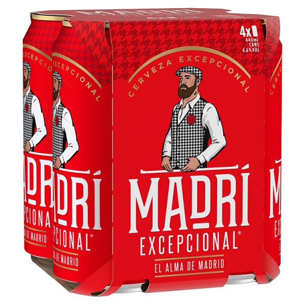 Madri Excepcional Premium Lager Beer Can 24 x 440ml
