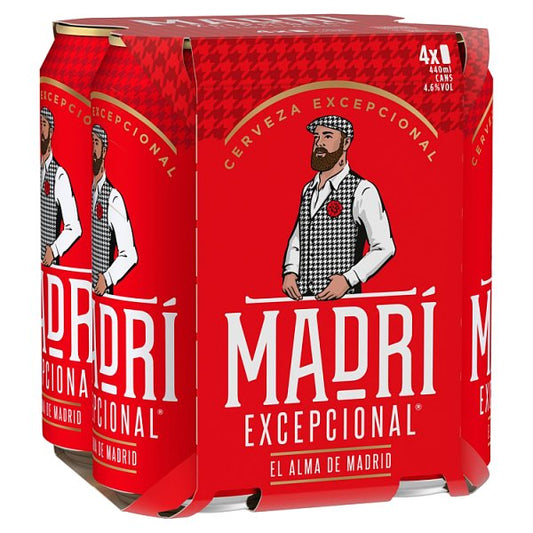 Madri Excepcional Premium Lager Beer Can 24 x 440ml