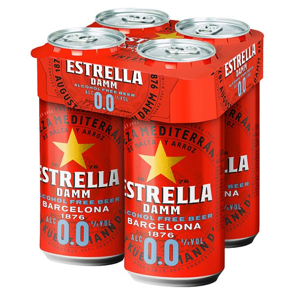 Estrella Damm Barcelona Alcohol Free Beer 6 x 440ml Cans