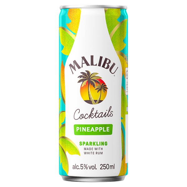 Malibu Pre-Mixed Sparkling Pineapple Rum Drink 12 x 250ml