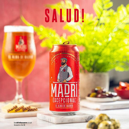 Madri Excepcional Premium Lager Beer Can 24 x 568ml
