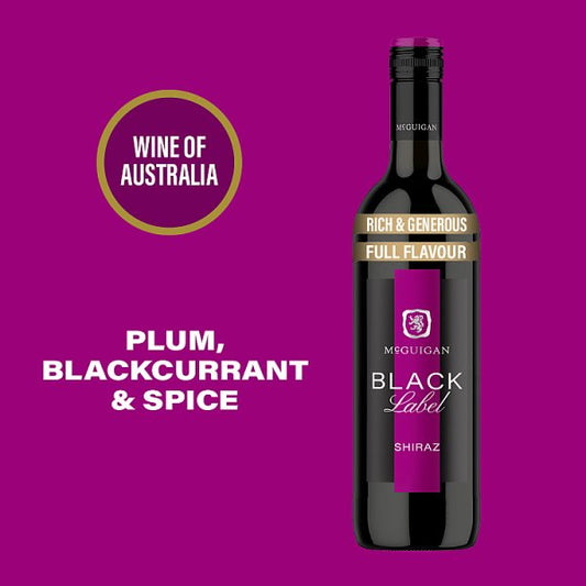McGuigan Black Label Shiraz Australian Red Wine 6 x 75cl