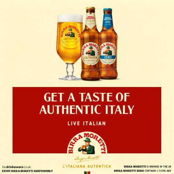 Birra Moretti Premium Lager Beer 4.6% Bottle 12 x 660ml
