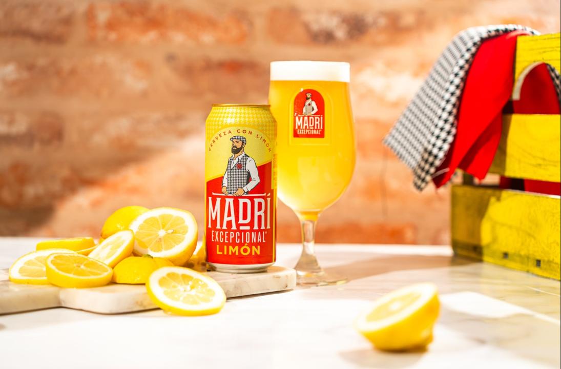 Madri Excepcional Limon Premium Lager Beer Can 24 x 440ml