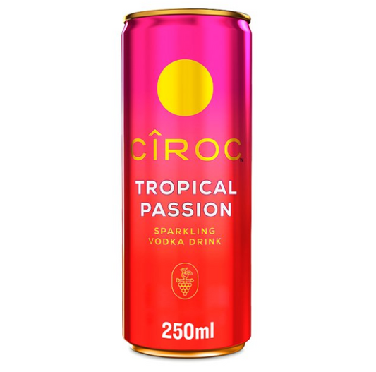 Ciroc Tropical Passion Sparkling Vodka Drink 12x250ml Cans