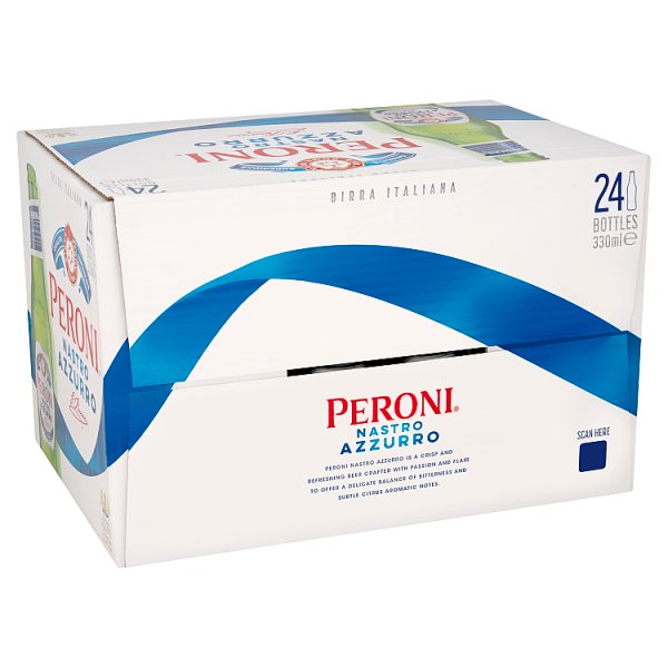 Peroni Nastro Azzurro Beer Lager Bottles 24x330ml