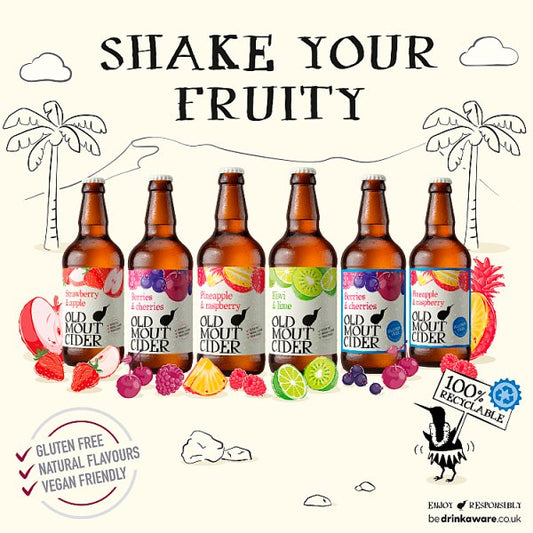 Old Mout Cider Berries & Cherries 0.0% Alcohol Free Bottle 12 x 500ml
