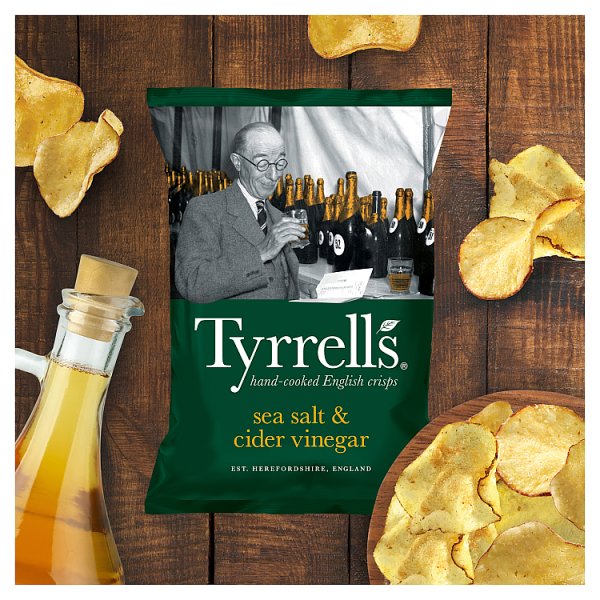 Tyrrells Sea Salt & Cider Vinegar Sharing Crisps 8 x 150g