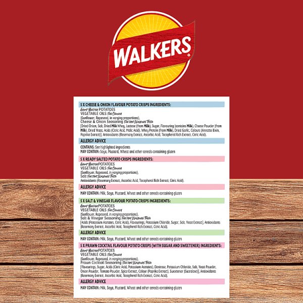 Walkers Classic Variety Multipack Crisps Box 20 x 25g