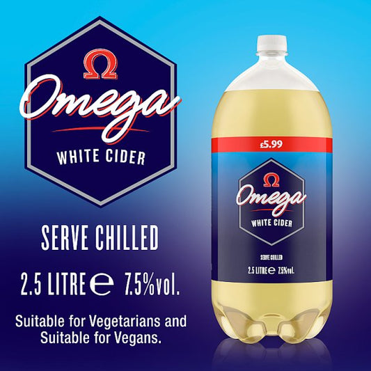 Omega White Cider Bottle 4 x 2.5Litre