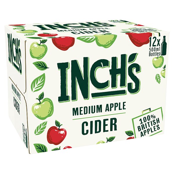 Inch's Medium Apple Cider 4.5% ABV Bottle 12 x 500ml