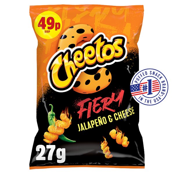 Cheetos Fiery Jalapeno & Cheese Grab Bag Crisps 30 x 27g