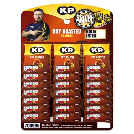 KP Dry Roasted Peanuts 21 x 50g (Pubcard)