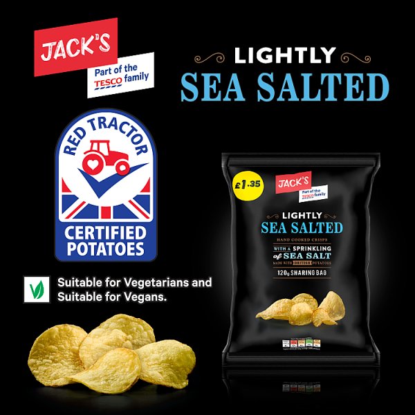 Jack's Lightly Sea Salted Hand Cooked Crisps 16 x 120g