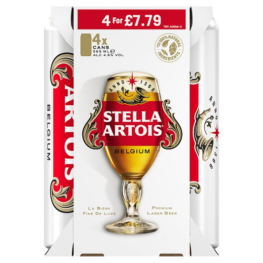 Stella Artois Premium Lager Beer Cans 24x568ml