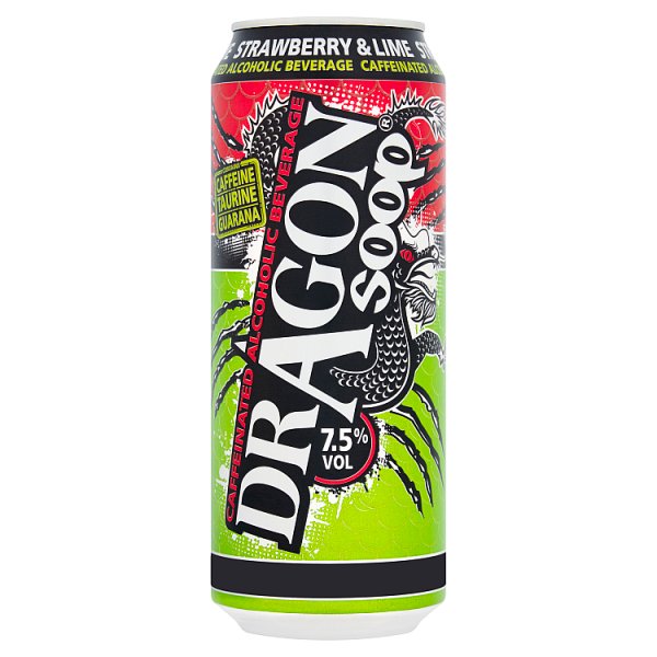 Dragon Soop Strawberry & Lime Caffeinated Alcoholic Beverage 8 x 500ml