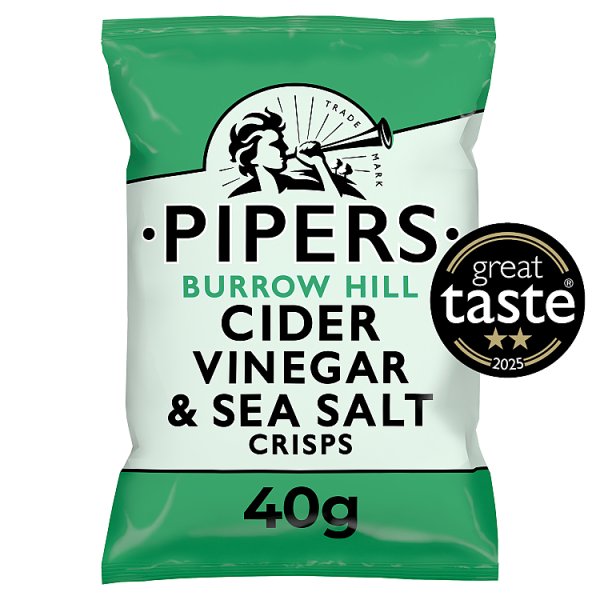 Pipers Burrow Hill Cider Vinegar & Sea Salt Crisps 24 x 40g