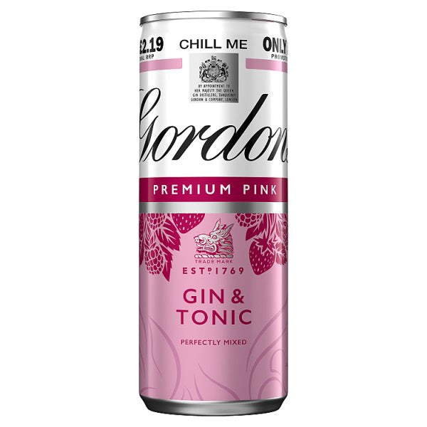 Gordon's Premium Pink Gin & Tonic 12 x 250ml 5% vol