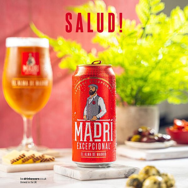 Madri Excepcional Premium Lager Beer Can 24 x 440ml