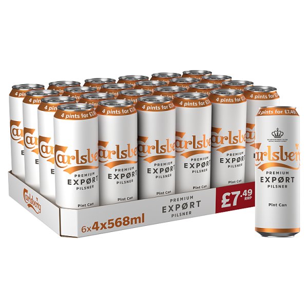 Carlsberg 4 Premium Expørt Pilsner 24 x 568ml
