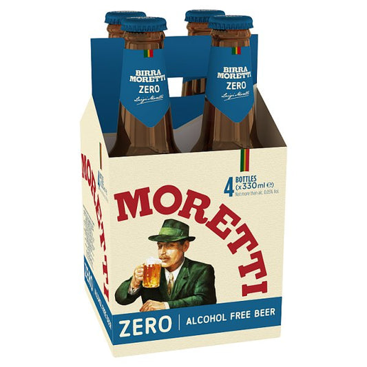 Birra Moretti Zero Alcohol Free Beer Bottles 24 x 330ml