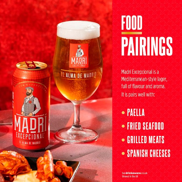 Madri Excepcional Premium Lager Beer Can 10 x 440ml