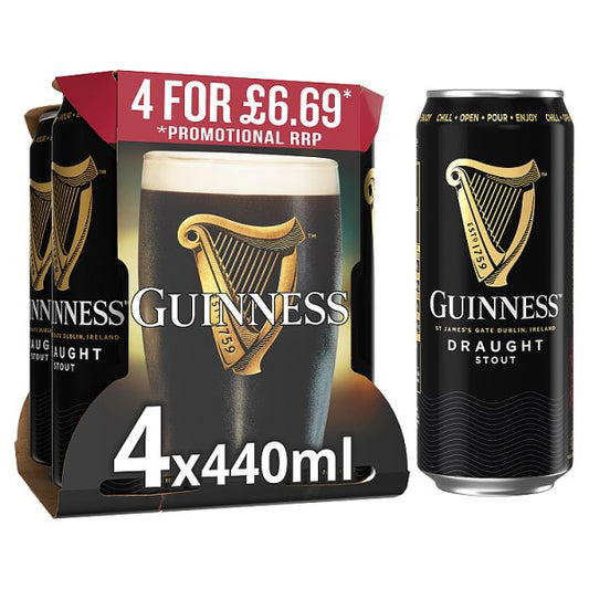 Guinness Draught Stout Beer In Can 4.1% vol 24 x 440ml