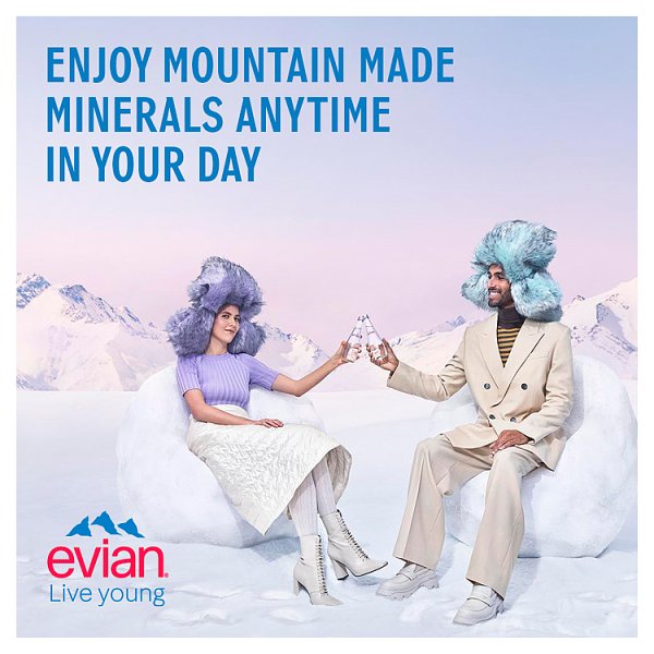 evian Still Natural Mineral Water Glass Bottle 12 x 750ml