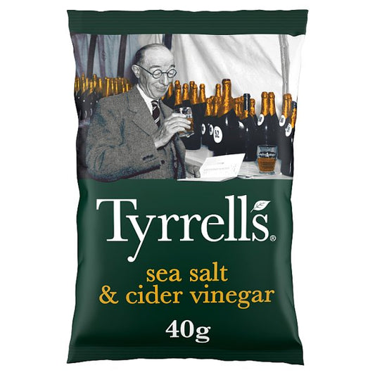 Tyrrells Sea Salt & Cider Vinegar Crisps 24 x 40g